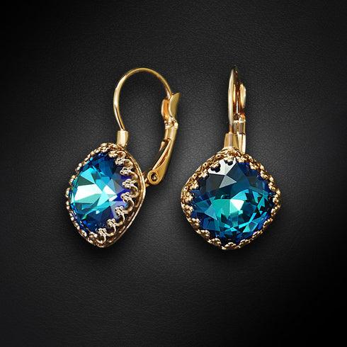Комплект "Винтаж IV (Bermuda Blue)" с кристаллами Swarovski™